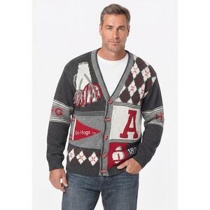 Vtg Collegiate Eagle Eye Arkansas Razorbacks Unisex Campus Cheer Cardigan Hogs